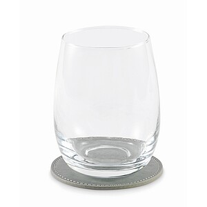 Round coaster in PU, stone grey