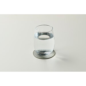 Round coaster in PU, stone grey