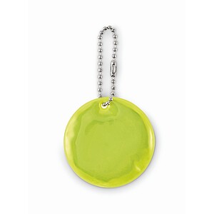 Round reflective keyring, neon yellow
