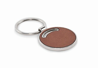 Round shape key ring, brown