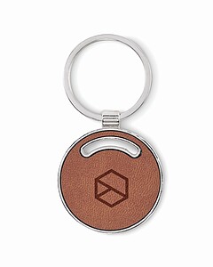 Round shape key ring, brown