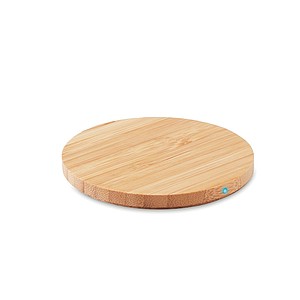 Round wireless charger bamboo
