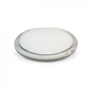 Rounded double compact mirror, transparent