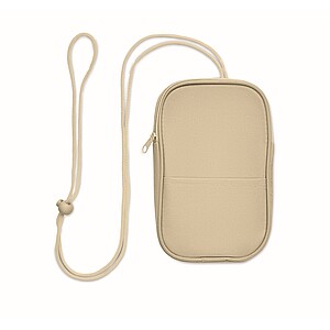RPET cross body travel pouch, beige