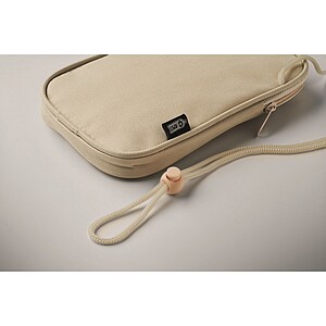RPET cross body travel pouch, beige
