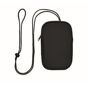 RPET cross body travel pouch, black
