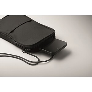 RPET cross body travel pouch, black