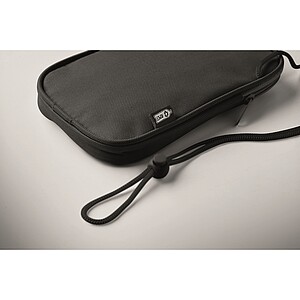 RPET cross body travel pouch, black