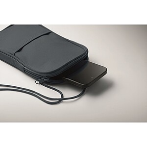 RPET cross body travel pouch, blue