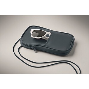 RPET cross body travel pouch, blue