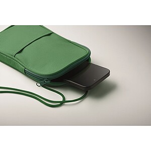 RPET cross body travel pouch, green