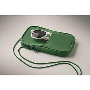 RPET cross body travel pouch, green