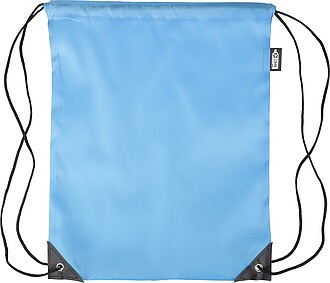 rPET polyester (210D) drawstring backpack, light blue