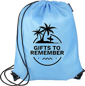 rPET polyester (210D) drawstring backpack, light blue