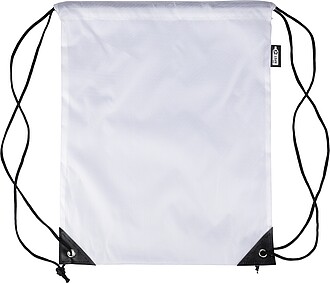 rPET polyester (210D) drawstring backpack, white