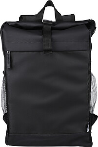 rPET polyester (600D) roll-top backpack Yani, black