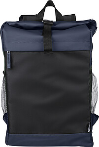 rPET polyester (600D) roll-top backpack Yani, blue