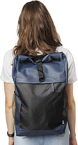rPET polyester (600D) roll-top backpack Yani, blue