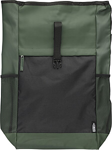 rPET polyester (600D) roll-top backpack Yani, green
