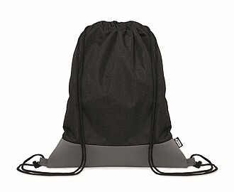 RPET PU drawstring bag 2 tone, black