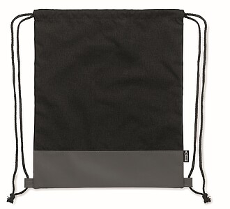 RPET PU drawstring bag 2 tone, black