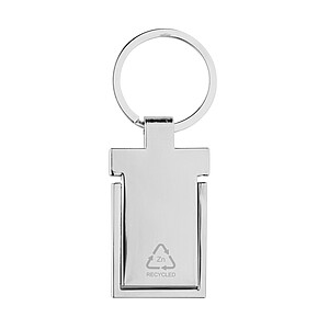 RSC recycled zinc alloy phone stand keychain, silver