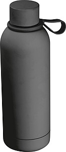 Rubberised drinking bottle with loop, 700 ml, anthracite