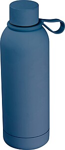 Rubberised drinking bottle with loop, 700 ml, dark blue