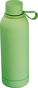 Rubberised drinking bottle with loop, 700 ml, green