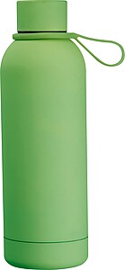 Rubberised drinking bottle with loop, 700 ml, green