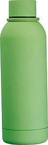 Rubberised drinking bottle with loop, 700 ml, green