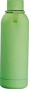 Rubberised drinking bottle with loop, 700 ml, green