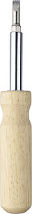 Rubberwood screwdriver set Leni, brown
