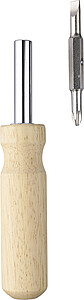 Rubberwood screwdriver set Leni, brown