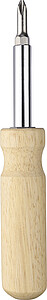Rubberwood screwdriver set Leni, brown