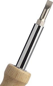 Rubberwood screwdriver set Leni, brown