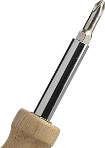 Rubberwood screwdriver set Leni, brown