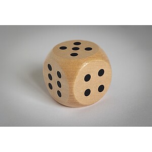 Schima wooden dice 5cm dia, wood