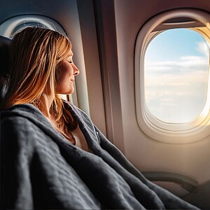 SCHWARZWOLF AMIATA 2in1 fleece travel blanket, grey