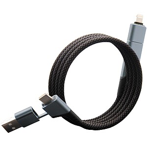 SCX.design C52 100W 4-in-1 rPET magnetic ultra fast charging cable, gun metal