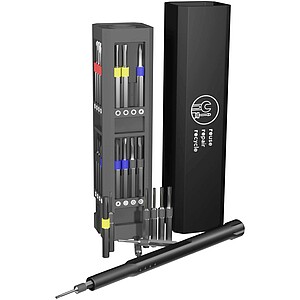 SCX.design T20 30-piece screwdriver and repair set in aluminium case, solid black