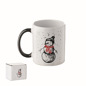 Seasonal ceramic mug 300ml, black/red