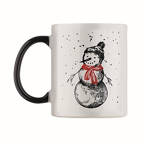 Seasonal ceramic mug 300ml, black/red