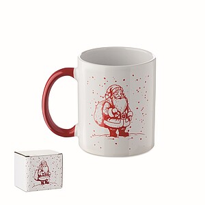 Seasonal ceramic mug 300ml, white/red