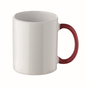 Seasonal ceramic mug 300ml, white/red