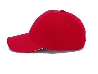 Šestipanelová kšiltovka se sandwich kšiltem, červená