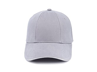 Šestipanelová kšiltovka se sandwich kšiltem, šedá