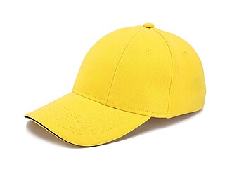 Šestipanelová kšiltovka se sandwich kšiltem, žlutá