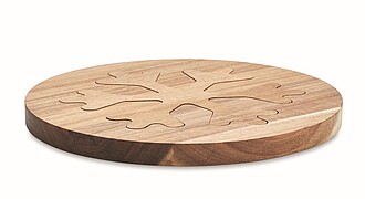 Set of 2 acacia wood pot holder