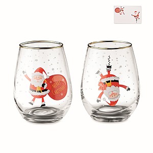 Set of 2 Christmas glasses